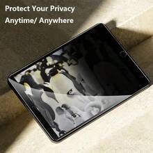 BOLLYMORE Shockproof Tempered Glass Privacy Screen Protector 1pc Compatible With Ipad Mini 7/4/5/6 10/11 Pro 11/13 2024 New Models Smooth And Fine Texture Tablet Screen Protector Tablet Accessories Waterproof Anti-Fall Anti-Scratch Anti-Fingerprint Full Coverage Birthday Gift - Privacy Glass - View 5