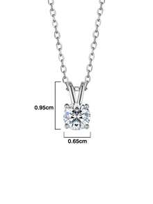 1 pieza Elegante collar de plata de ley 925 con moissanita de 1 quilate y 6.5mm, adecuado para uso diario, fiestas, vacaciones, Día de San Valentín, Día de la Madre, aniversario de boda, regalo de joyería de cumpleaños para mujeres - Plateado - Ver 4