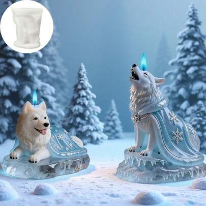 Wolf King Silicone Mold For Scented Candle/DIY Figurine - Reclining & Standing Poses, Car Air Freshener, Home Decor, Animal-Shaped Candle Making