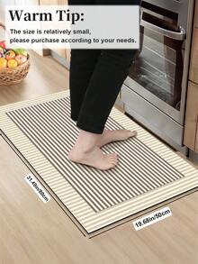 1件橡胶厨房地垫，彩色几何印花图案，北欧奢华风格厨房地毯，长条洗衣房地毯，厚实面料，脚感舒适，易于打理，可机洗，实用玄关地垫，家居装饰，适用于餐厅、厨房、洗衣房、室内入口，秋冬季佳礼。 - 駝色 - 查看 18