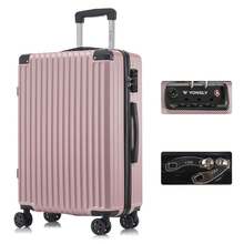 YONSLY Large Suitcase 20/24/28 Inches With YKK Zipper TSA Lock 4 360° Wheels Spinner Mesh Pocket Soft Rubber Handle Travel Suitcase For Short Trips - 玫瑰金 - 查看 9