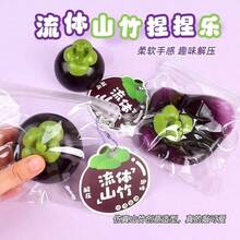 1pc Fluid Mangosteen Squishy Toy, Realistic Fruit Stress Relief Slow Rebound Putty Toy - Multicolor - View 3