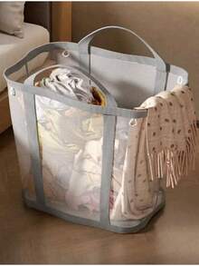 1pc Large-Capacity Foldable Laundry Basket With Handles – Portable, Space-Saving Storage Bag; Suitable For Home, Laundry Room, Dorm, And Travel Use; Pop-Up Hamper | Durable Rectangular Laundry Basket | Large-Capacity Storage Bag - Multicolor - View 14