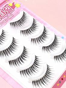 5 Cặp lông mi giả kiểu Hàn Quốc & Nhật Bản, xoăn tự nhiên, dày, dài, mềm mại, đan chéo, siêu mảnh, quyến rũ như hoạt hình, có thể tái sử dụng. - Xem 8