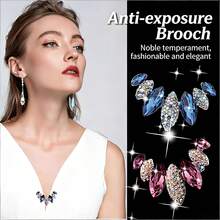 1枚新款防曝光胸针，高端女士奢华小众设计水钻花朵胸针配饰 - 彩色 - 查看 2