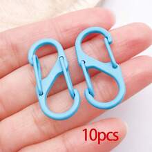 10pcs Colorful S Carabiner Clips Spring Loaded Quick Hook Keychain Backpack Bag Charm DIY Craft Accessories 14x33mm - Buckle - View 18