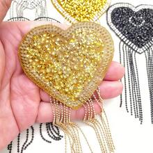 2/6 pièces Patchs thermocollants en forme de cœur à franges scintillantes – Autocollants pailletés à chaud pour vêtements DIY, jeans, chapeaux & accessoires de festival – Patch thermocollant décoration voiture autocollants étoiles – Pour la mode des femmes & ados - don d'amour - Voir 9