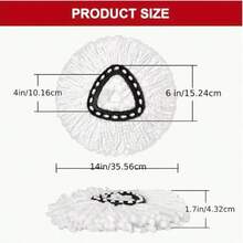 Micro Fiber Rotating Mop Replaces Cover, White, Washable And Durable Mop Cloth, Efficiently Cleans Floors - Suitable Both Dry And Wet Cleaning And Dust Removal - Suitable Living Rooms - Household Cleaning Tools - Trắng - Xem 6