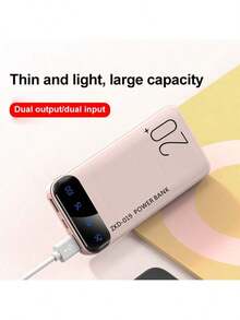 Power Bank 20000mAh Power Bank, Large Capacity, Portable Charger, Type-C/Micro Interface, Slim Battery Pack, External Mobile Phone Charger Compatible, Tablet, Smart Watch, Suitable For IPhone, Android And Other Mobile - Black - View 6