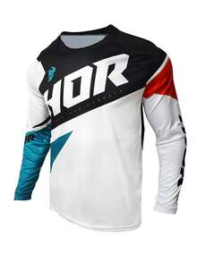 2025 F1拉斯维加斯山地自行车运动服赛车摩托车服 MTB BMX 速降摩托车越野摩托车长袖T恤 DONUTFOX 2025 - 藍白色 - 查看 15