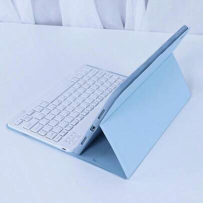 书本式平板电脑保护套，带支架功能键盘保护套，超薄蓝牙键盘+皮革平板电脑保护套，防震/防尘/防指纹，键盘保护套兼容iPad 5/6/7/8/9/10/11代（A16）、iPad Pro 11/12.9/13、iPad Air 1/2/3/4/5/6/11/13，保护套包含可拆卸无线键盘、电池和保护盖，兼容三星Galaxy Tab系列平板电脑，支持磁吸式睡眠/唤醒功能，磁吸式键盘支架，多种颜色可选。