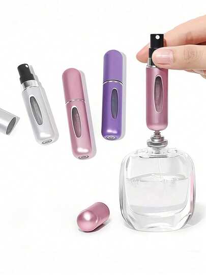 5/3 piezas Juego de atomizador de perfume de viaje recargable, Botella de perfume de viaje recargable de 5ML, Botella de perfume recargable, Vaporizador de perfume de viaje, 1/2/4/10/20 piezas Atomizador de perfume portátil mini, Artículos esenciales de viaje y aire libre, Accesorios de vacaciones y camping, Fragancias para mujeres y hombres