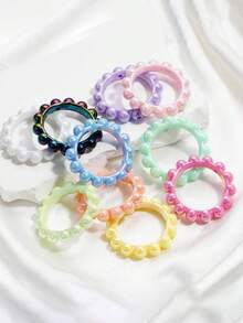 10pcs Random Style Double Hole Acrylic Rings, Suitable For DIY Jewelry, Keychains And Crafts - Durable, Lightweight Beading Supplies, DIY Craft Patterns, DIY Jewelry Making Accessories - No Other Products Included - Multicolor - View 6