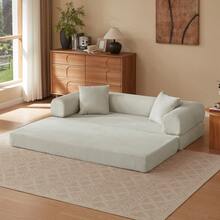 Sofas & Couches - Beige + Foam + 3 Seat - View 4