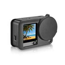 For Osmo Action 6 PULUZ Silicone Protective Cover With Wrist Strap & Lens Cap (Black) - View 3