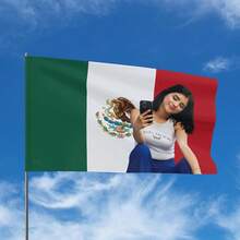 定制墨西哥国旗，个性化旗帜，耐用横幅，适合室内外装饰，是派对、商务活动、周年纪念、花园装饰的理想之选，色彩鲜艳，面料耐用，活动策划，户外横幅，墨西哥礼品创意，墨西哥风情，纪念礼品 - 彩色 - 查看 7
