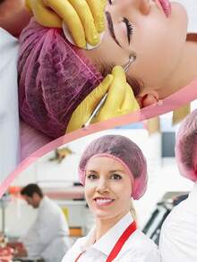 Disposable Non-Woven Hair Net - Elastic, Dust-Free Cap - Suitable For Cosmetics, Catering, Cooking, Food Service And Head Protection - Multicolor - View 2