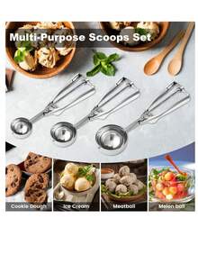 3 件套不锈钢冰淇淋勺，加厚耐用，家用及商用皆宜，不粘涂层，易于清洗，可用于舀取冰淇淋、水果、甜点，亦可作为烘焙工具。 - 冰淇淋勺子 - 查看 6