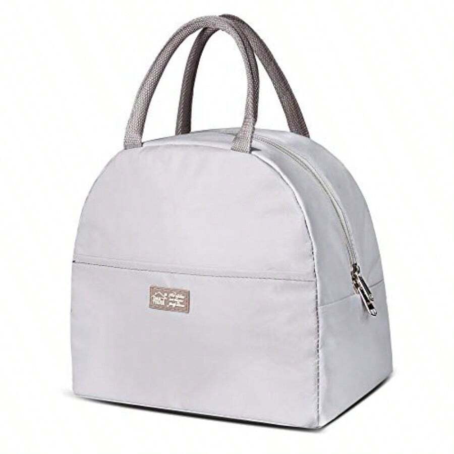 DAS TRUST Grey Reusable Lunch Bags for Women Insulated Lunch Box Lunch Bag Women Leakproof Cooler Bag Lunch Container Meal Prep Womens Lunchbox for Men Lunch Tote Bag - Gris - Ver 1
