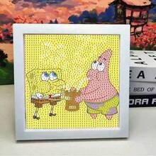 SpongeBob SquarePants 1 pieza Kit de pintura de diamantes 5D DIY, regalo para niños, juguete para niños, arte y manualidades, juguete para niñas, arte de diamantes, personaje de dibujos animados, hermanos pulpo, proyecto de manualidades educativas para niños, manualidades innovadoras de Halloween, alternativa a la pintura al rayado, conjunto de pintura de diamantes de alta calidad, puede hacer una decoración exquisita para la sala de estar, puede ser un relleno de bolsa de fiesta y un regalo del Día de San Valentín, una excelente opción de regalo para niñas y niños - Multicolor - Ver 11