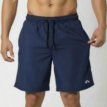 Kit Of 2 Men's Lightweight Tactel Shorts, Quick-Drying, Comfortable For Training And Everyday Wear - AZUL MARINO/PLOMO - Ver 4