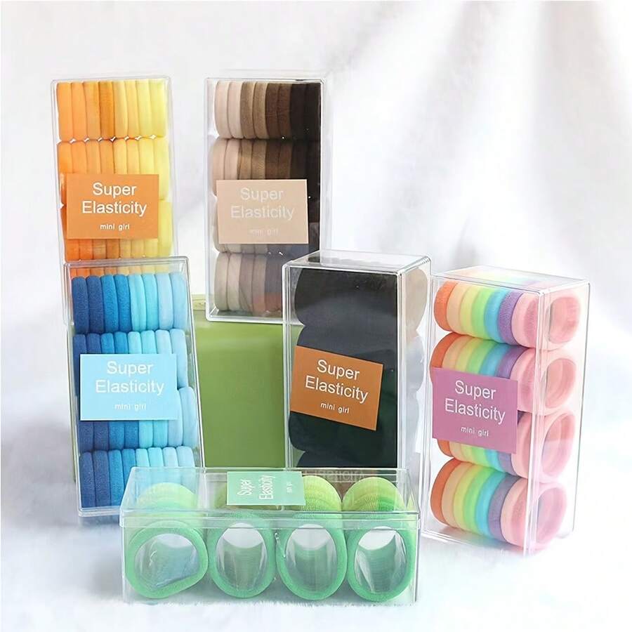 32pcs Seamless Hair Ties, Ponytail Clips, Hair Accessories Set, Damage-Free - Black - View 1