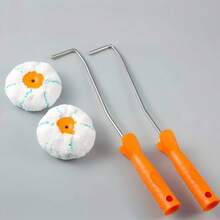 1pc Innovative Pumpkin-Shaped Edger Paint Roller, 360° Precise Corner Coverage, Thick Flocked Absorbs More Paint, Even Paint Distribution, Non-Slip Handle Design, Wall/Ceiling Edge Construction Tool, Suitable For DIY Home & Professional Projects - A - View 10