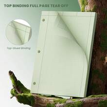 Engineering Paper 8.5 X 11 100 Sheets Top Glue Binding Engineering Notebook 5x5 Quad Ruled Graph Paper 3-Hole Punched Engineering Computation Pad 8.5 X 11 Green Tint Engineering Paper Notebook - Green - View 6
