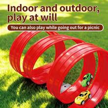 3+ Years Old Kids DIY Assemble Racing Track Toy Set, Includes 2 Racing Cars, 360° Stunt Track, High-Speed Racing Toy, Indoor & Outdoor Interactive Game, Suitable For Boys & Girls - Multi-color Upgraded 3D Track - Limited-time Flash - View 5