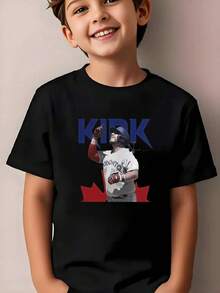 T-shirt unis-exe exclusif pour les fans de baseball de Toronto ! Imprimé portrait de Kirk Star - T-shirt léger et respirant, parfait pour l'été, idéal pour les activités de plein air et au quotidien - T-shirts confortables à manches courtes eT- Col rond pour garçons et filles. - Noir - Voir 8
