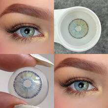 Lalens 6个月用量都市蓝自然色美瞳，小瞳孔设计，适合日常妆容和眼部美化，直径14.20mm，基弧8.6mm，含水量38%，防紫外线，放大双眼，色彩鲜艳，适合浅色和深色眼睛。 - 城市藍 - 查看 3