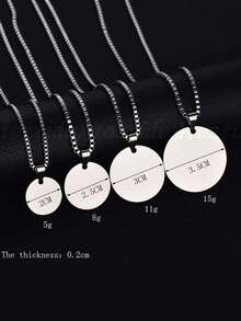 1 chiếc dây chuyền mặt dây chuyền tùy chỉnh, cá nhân hóa với hình ảnh và văn bản bạn tải lên, mặt dây chuyền khắc hai mặt bằng vàng 18K, trang sức chữ ký tùy chỉnh. - Thẻ tròn - Nhiều màu - Xem 7