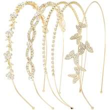 4pcs Crystal Flower & Butterfly Embellished Hair Hoop, Sparkling Elegant Headpiece For Wedding, Party, Daily Wear - Multicolor - View 3