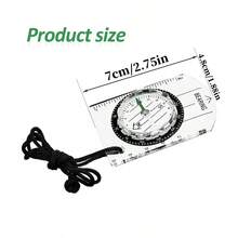 Mini boussole acrylique transparente avec échelle de carte et cordon, convient pour la navigation et la randonnée en extérieur - Mini boussole - Voir 3