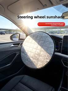 Universal Car Steering Wheel Cover - Heat Shield, Sun Protection, High-Temperature Resistant, Anti-Glare Design, Suitable For Various Models, SUVs And Sedans - A - View 2