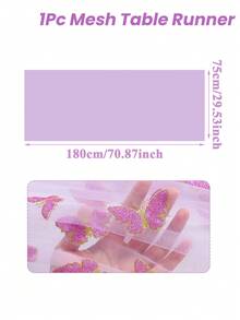 1 件粉色蝴蝶桌旗，双面涤纶雪纺桌布，尺寸 75*180 厘米，DIY 手工，蝴蝶主题派对用品，性别揭晓派对装饰，婚礼装饰，一周岁生日装饰，婴儿派对用品，节日派对装饰，家居装饰，房间装饰，桌面装饰，生日装饰 - 粉紅色蝴蝶 - 查看 5