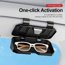 2 piezas Soporte universal de gafas de moda, Clip para gafas de sol de coche, Clip de gafas de moda, Clip de acceso rápido con una sola mano, Carcasa resistente a arañazos e impactos, Almacenamiento resistente al calor y al frío - Estuche para gafas - Ver 5