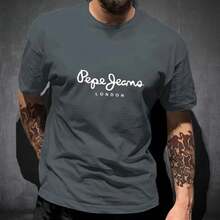 Nuevos productos de moda muy populares: Última camiseta Pepe Jeans London de verano para hombre, de manga corta, 100% algodón, top de moda popular, ropa de streetwear, camiseta Y2K. - Gary - Ver 4