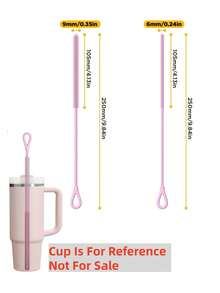 Silicone Straw Cleaning Brush, Reusable Straw Cleaning Brush With Flexible Steel Core, Extra Long Soft Bristle Bottle Brush Suitable For Cleaning Glass Straws And Crevices - A - View 13