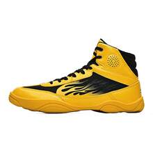 Giày đấm bốc nam, giày bốt đấm bốc chuyên nghiệp, nhẹ, thoáng khí, hỗ trợ mắt cá chân, chống trượt và chống mài mòn, giày tập luyện và thi đấu dành cho người lớn nam và nữ, giày đấm bốc unisex, dùng cho tập luyện và thi đấu. - Màu vàng - Xem 13