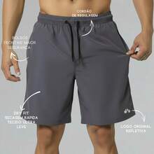 Kit Of 2 Men's Lightweight Tactel Shorts, Quick-Drying, Comfortable For Training And Everyday Wear - AZUL MARINO/PLOMO - Ver 3