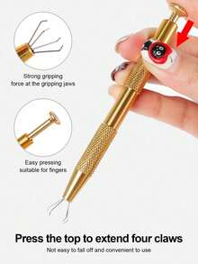 一套金银海绵指甲夹和50个海绵头化妆工具，适用于指甲油、化妆品涂抹和清洁、美甲、美甲艺术、返校季、指甲护理、美甲印花、足部护理工具 - 彩色 - 查看 8