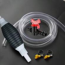 Multifunctional Liquid Suction Pump, Manual Fuel Transfer Pump With Gasoline Hose, Portable Siphon Pump Suitable For Gasoline, And Other Liquids, Includes 2m Siphon Hose + Hand Crank Fuel Pump + 2 Hose Clamps + Shut-Off Valve - Multicolor - View 7