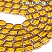 1颗时尚长方形心形和钻石形玻璃刻面水晶珠，金边米珠，DIY串珠手链、项链、耳环饰品配件 - DIY - 查看 23