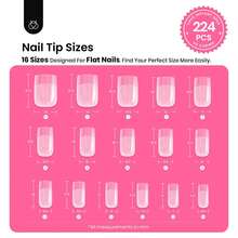 Beetles Tipex Lite Pre-Built Apex Nail Tips Kit, Stiletto Medium, With Tipex Nail Glue,  All-In-One Gel Nail Kit - Square Short 224pcs (Tipex Nail Kit) - View 3