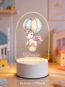 1pc Personalized Name Creative Gift, Animal Pattern Design, Suitable For Boys, Girls Or Friends. 3D Stereoscopic Light Effect LED Night Light, Warm Light, Birthday Gift, Decorative Lamp, Desk Lamp, Night Light. Suitable For Valentine's Day, Valentine's Day Decoration. Waterproof And Moisture-Proof, Fashionable And Cute, Back To School Gift - Baby Blue - View 6