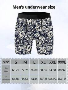 DOKER 1 chiếc quần boxer nam kiểu dáng độc đáo, họa tiết Chicano, tông màu retro tối, chất liệu vải dệt kim, kiểu dáng thể thao rộng rãi, thoáng khí và thấm hút mồ hôi, mềm mại và thân thiện với da, quần lót boxer thể thao thường ngày. - Nhiều màu - Xem 8