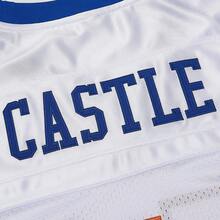 MEAN MACHINE 萨德·卡斯尔（Thad Castle）54号白山州立大学橄榄球球衣，刺绣字母橄榄球服，美式比赛训练网眼衬衫，春季款 - 白色 - 查看 7