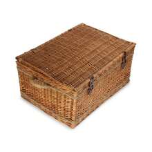 Red Hamper 72cm Double Steamed Rope Handled Wicker Trunk - Brown - View 3