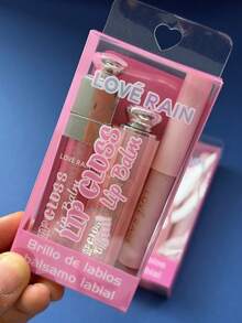 Love Rain 3-In-1 Lip Kit – Moisturizing Balm, Gloss, And Mini Gloss With Shimmer - ngẫu nhiên - Xem 3